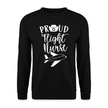 Stolze Flight Nurse Beruf Flugkrankenschwester - Unisex Pullover - Schwarz - Vorne - Alina (178cm) & Michal (187cm)