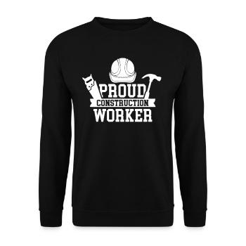 Stolzer Bauarbeiter Baustelle Team Bau Teamwork - Unisex Pullover - Schwarz - Vorne - Alina (178cm) & Michal (187cm)