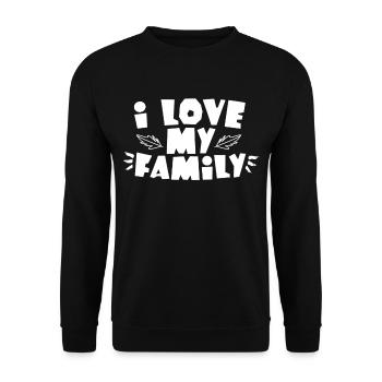 J’adore mon équipe de réunion de famille douce - Sweat-shirt Unisexe - noir - Devant - Alina (178cm) & Michal (187cm)