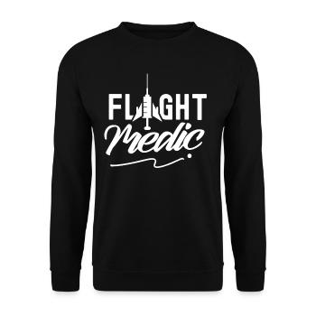 Aviation medicine Profession Flight nurse Flight doctor - Unisex Sweatshirt - black - Front - Alina (178cm) & Michal (187cm)