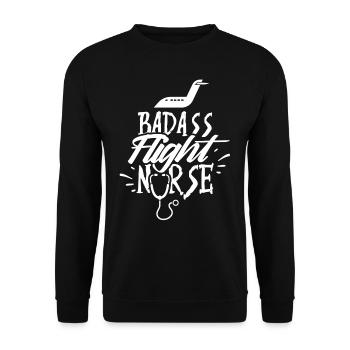 Knallharte Flight Nurse Beruf Flugkrankenschwester - Unisex Pullover - Schwarz - Vorne - Alina (178cm) & Michal (187cm)