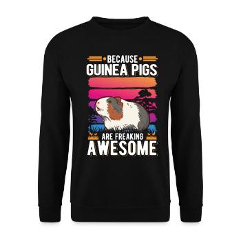 Cochon d’Inde Cadeau Cochon d’Inde - Sweat-shirt Unisexe - noir - Devant - Alina (178cm) & Michal (187cm)
