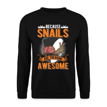 Parce que les escargots sont des escargots géniaux - Sweat-shirt Unisexe - noir - Devant - Alina (178cm) & Michal (187cm)
