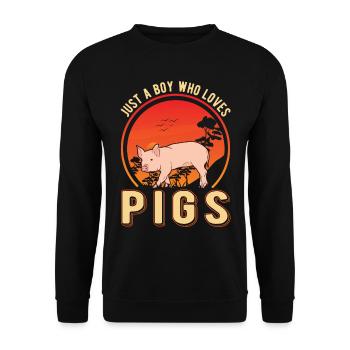 Pigs Young pig farmers - Unisex Sweatshirt - black - Front - Alina (178cm) & Michal (187cm)