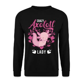 Crazy Axolotl lady tail lurch axolotl girl - Unisex Sweatshirt - black - Front - Alina (178cm) & Michal (187cm)
