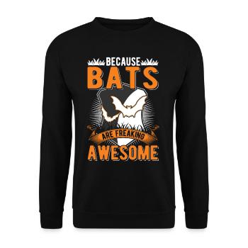 Because Bats are freaking awesome bat - Unisex Sweatshirt - black - Front - Alina (178cm) & Michal (187cm)