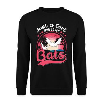 Just a Girl Who loves Bats Bats Bat - Unisex Sweatshirt - black - Front - Alina (178cm) & Michal (187cm)
