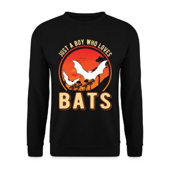 Just a Boy who loves Bats Bat - Unisex Sweatshirt - black - Front - Alina (178cm) & Michal (187cm)