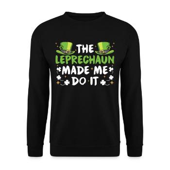 The leprechaun forced me to leprechaun Irish - Unisex Sweatshirt - black - Front - Alina (178cm) & Michal (187cm)