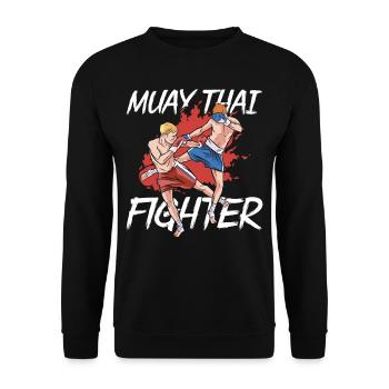 Muay Thai Fighter Arts Martiaux Arts Martiaux Arts Martiaux Arts Martiaux - Sweat-shirt Unisexe - noir - Devant - Alina (178cm) & Michal (187cm)