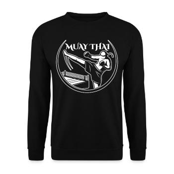 Muay Thai Arts Martiaux Arts Martiaux Combattant Combat - Sweat-shirt Unisexe - noir - Devant - Alina (178cm) & Michal (187cm)
