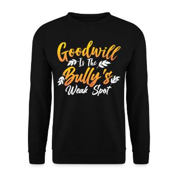 Der Gute Wille Ist Die Schwachstelle Des Mobbers - Unisex Pullover - Schwarz - Vorne - Alina (178cm) & Michal (187cm)