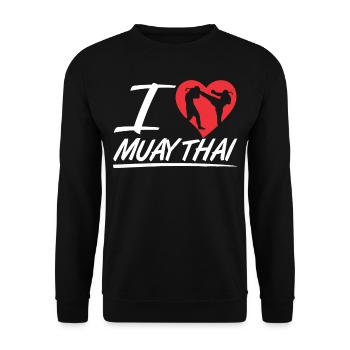 J’adore Muay Thai combattant arts martiaux arts martiaux arts martiaux arts martiaux - Sweat-shirt Unisexe - noir - Devant - Alina (178cm) & Michal (187cm)