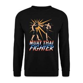 Muay Thai Fighter Arts martiaux Arts martiaux Arts martiaux Arts martiaux Arts martiaux - Sweat-shirt Unisexe - noir - Devant - Alina (178cm) & Michal (187cm)