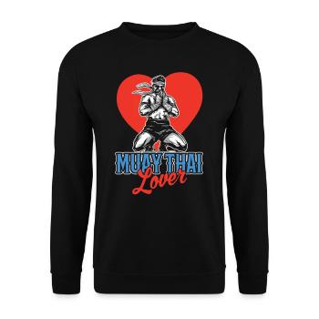 Muay Thai Lovers Fighting Fighter Martial Arts - Unisex Sweatshirt - black - Front - Alina (178cm) & Michal (187cm)