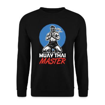 Muay Thai Master Martial Arts Fighter Fight - Unisex Sweatshirt - black - Front - Alina (178cm) & Michal (187cm)