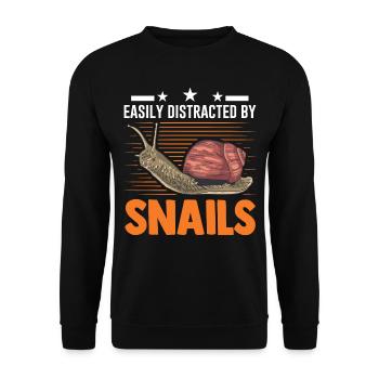 Facilement distrait par Snails Snail - Sweat-shirt Unisexe - noir - Devant - Alina (178cm) & Michal (187cm)