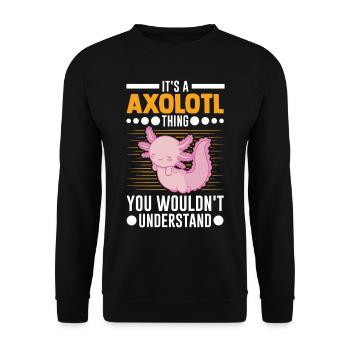 Axolotl Gift Tail Lurch - Unisex Sweatshirt - black - Front - Alina (178cm) & Michal (187cm)