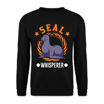 Seal Whisperer Seal Whisperer Lion de mer - Sweat-shirt Unisexe - noir - Devant - Alina (178cm) & Michal (187cm)
