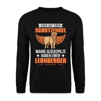 Leonberger Schutzengel - Unisex Pullover - Schwarz - Vorne - Alina (178cm) & Michal (187cm)