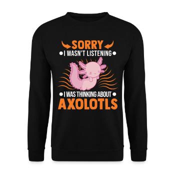 Axolotl Gift Tail Lurch Axolotl - Unisex Sweatshirt - black - Front - Alina (178cm) & Michal (187cm)