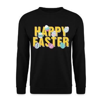 Joyeux lapin de Pâques Easter Easter Egg Dictons - Sweat-shirt Unisexe - noir - Devant - Alina (178cm) & Michal (187cm)