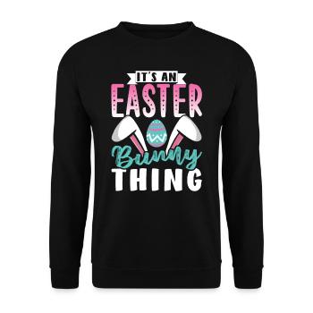 Es Ist Eine Osterhasensache Osterfest Ostern - Unisex Pullover - Schwarz - Vorne - Alina (178cm) & Michal (187cm)
