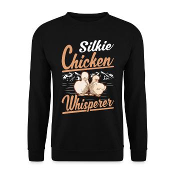 Silkie Chicken Whisperer Silk Chicken Whisperer - Unisex Sweatshirt - black - Front - Alina (178cm) & Michal (187cm)