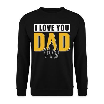 Ich Liebe Dich Papa Sprüche Vater Tag Vater Papi - Unisex Pullover - Schwarz - Vorne - Alina (178cm) & Michal (187cm)