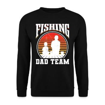 Fishing Papa Team Angler Fisherman Fishing Father - Unisex Sweatshirt - black - Front - Alina (178cm) & Michal (187cm)