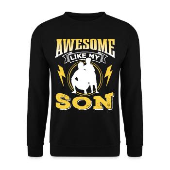 Fantastisch Wie Mein Sohn Papi Papa Vater Sprüche - Unisex Pullover - Schwarz - Vorne - Alina (178cm) & Michal (187cm)