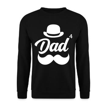 Vater Von Vier Kindern Papi Papa Vater Tag - Unisex Pullover - Schwarz - Vorne - Alina (178cm) & Michal (187cm)
