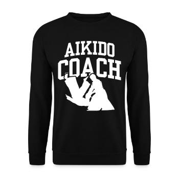 Aikido Trainer Fighter Martial Arts Martial Arts - Unisex Sweatshirt - black - Front - Alina (178cm) & Michal (187cm)