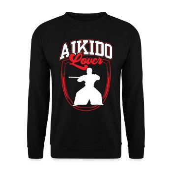 Aikido Lover Martial Arts Martial Arts Fighter - Unisex Sweatshirt - black - Front - Alina (178cm) & Michal (187cm)