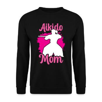 Aïkido Mère Arts Martiaux Combattant Arts Martiaux Arts Martiaux - Sweat-shirt Unisexe - noir - Devant - Alina (178cm) & Michal (187cm)