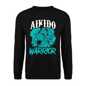 Aikido Warrior Martial Arts Fighter Martial Arts - Unisex Sweatshirt - black - Front - Alina (178cm) & Michal (187cm)