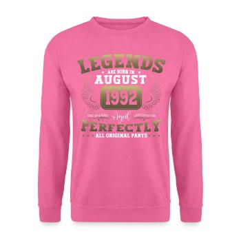 Légende Août 1992 30ème Anniversaire Cadeau Hommes - Sweat-shirt Unisexe - rose - Devant