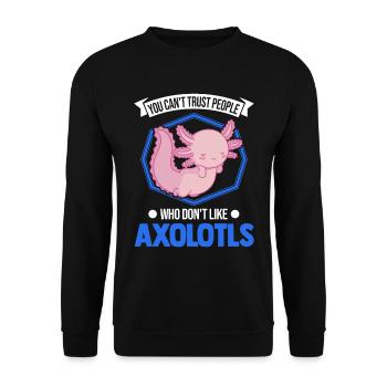Axolotl Gift Tail Lurch Axolotl - Unisex Sweatshirt - black - Front - Alina (178cm) & Michal (187cm)