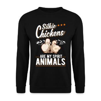 Silk Chicken Spirit Animal Silkie Chicken - Sweat-shirt Unisexe - noir - Devant - Alina (178cm) & Michal (187cm)
