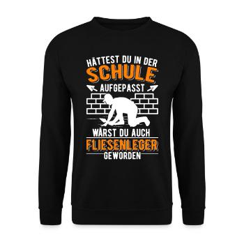 Fliesenleger Spruch Fliesen Legen - Unisex Pullover - Schwarz - Vorne - Alina (178cm) & Michal (187cm)