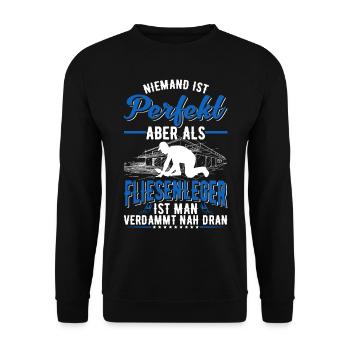 Fliesenleger Geschenk Mosaikleger Fliesen Legen - Unisex Pullover - Schwarz - Vorne - Alina (178cm) & Michal (187cm)
