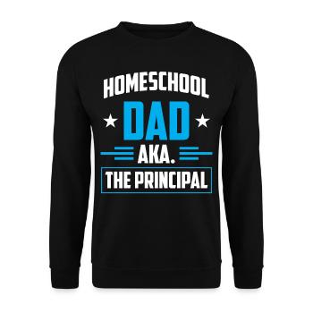 Homeschool Dad Der Schulleiter Homeschooling Papa - Unisex Pullover - Schwarz - Vorne - Alina (178cm) & Michal (187cm)