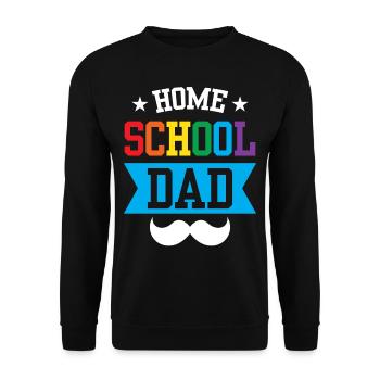 Homeschool Papa Vater Vatertag Homeschooling - Unisex Pullover - Schwarz - Vorne - Alina (178cm) & Michal (187cm)