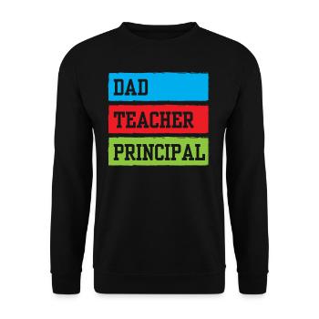 Papa Teacher Principal Homeschool Homeschooling - Unisex Sweatshirt - black - Front - Alina (178cm) & Michal (187cm)