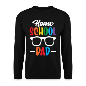 Homeschool Papa Vater Homeschooling Vatertag - Unisex Pullover - Schwarz - Vorne - Alina (178cm) & Michal (187cm)