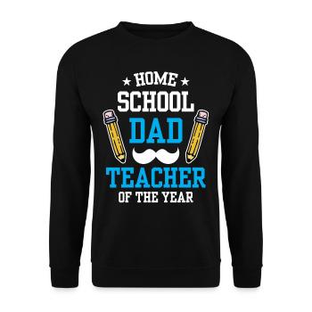 Homeschool Papa Teacher of the Year Homeschooling - Unisex Sweatshirt - black - Front - Alina (178cm) & Michal (187cm)