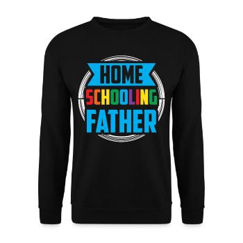 Father With HomeSchool Homeschool Father's Day Dad - Unisex Sweatshirt - black - Front - Alina (178cm) & Michal (187cm)