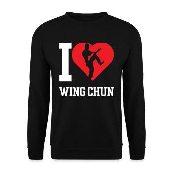 I love Wing Chun Trainer Martial Arts Martial Arts - Unisex Sweatshirt - black - Front - Alina (178cm) & Michal (187cm)