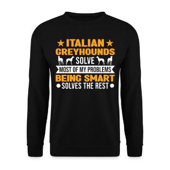 Italian greyhound Italian wind chime - Unisex Sweatshirt - black - Front - Alina (178cm) & Michal (187cm)
