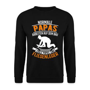 Fliesenleger und Papa Fliesenleger Vatertag - Unisex Pullover - Schwarz - Vorne - Alina (178cm) & Michal (187cm)